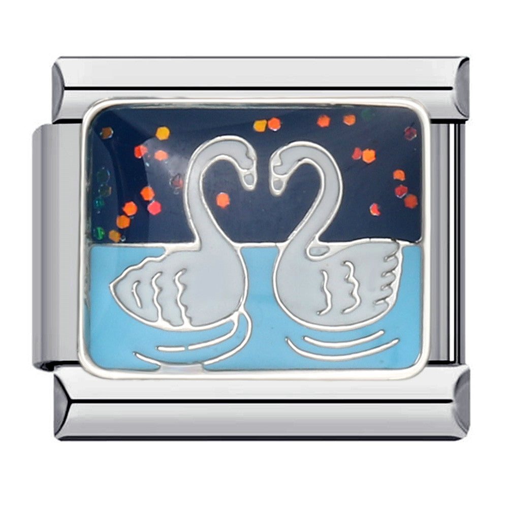 Modello di saldatura in acciaio al titanio all'ingrosso Bracciale con modulo italiano Charms a goccia d'olio placcato oro