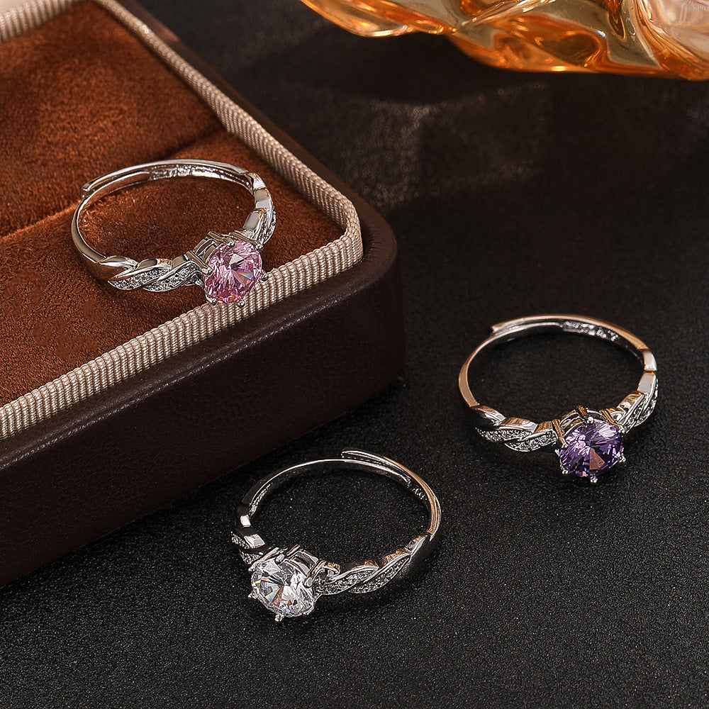 Wholesale Adjustable Cut Octagon Zircon Ring Fashion Accessory Gift For Women