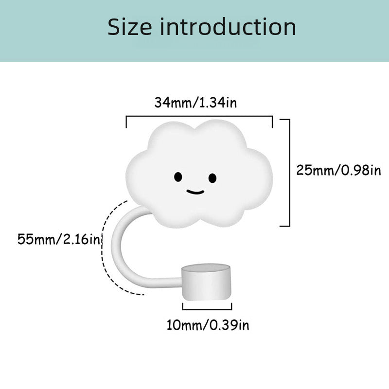 Wholesale 10pcs Cartoon cute colorful cloud dustproof straw cover