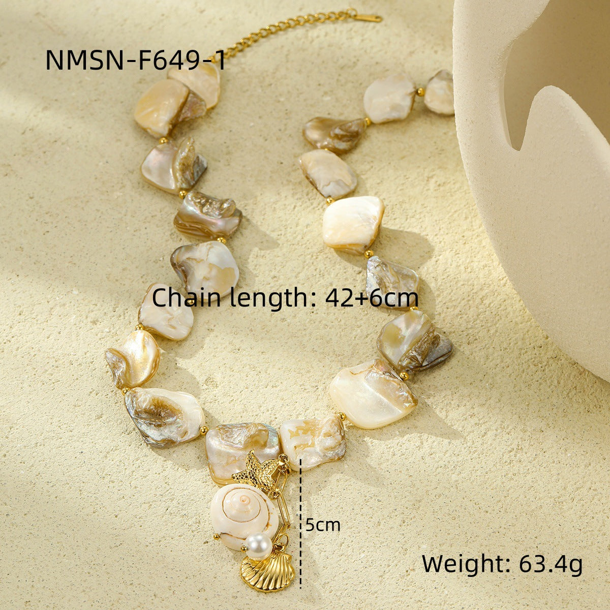 Wholesale shell clavicle chain starfish coral suit necklace earrings bracelet