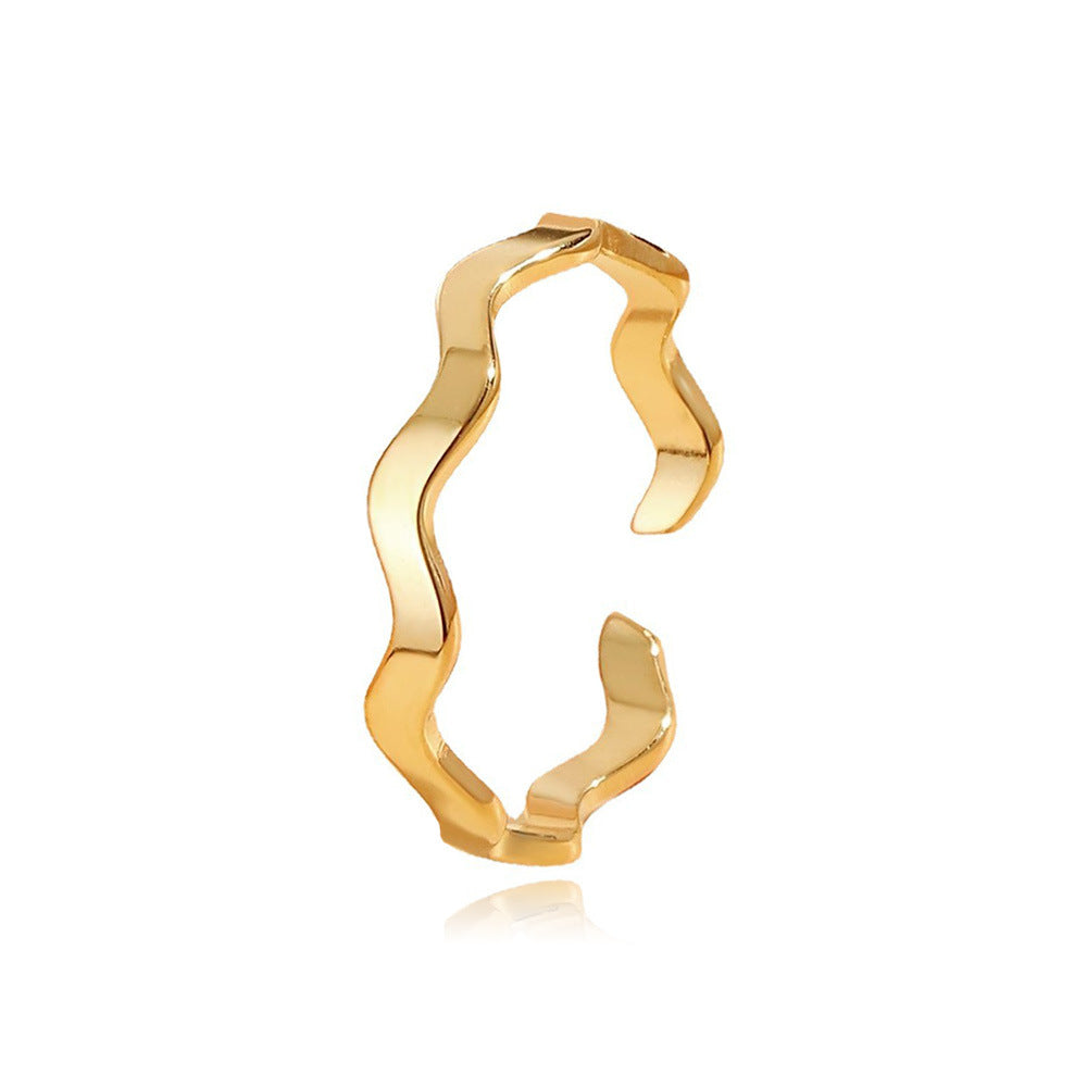Wholesale Stainless steel wave plain open ring