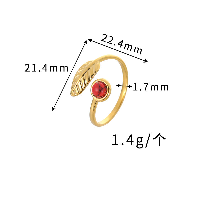 Wholesale Bohemian Geometric Adjustable Ring Stainless Steel Turquoise Jewelry Accessory for Unisex Boutique Resale
