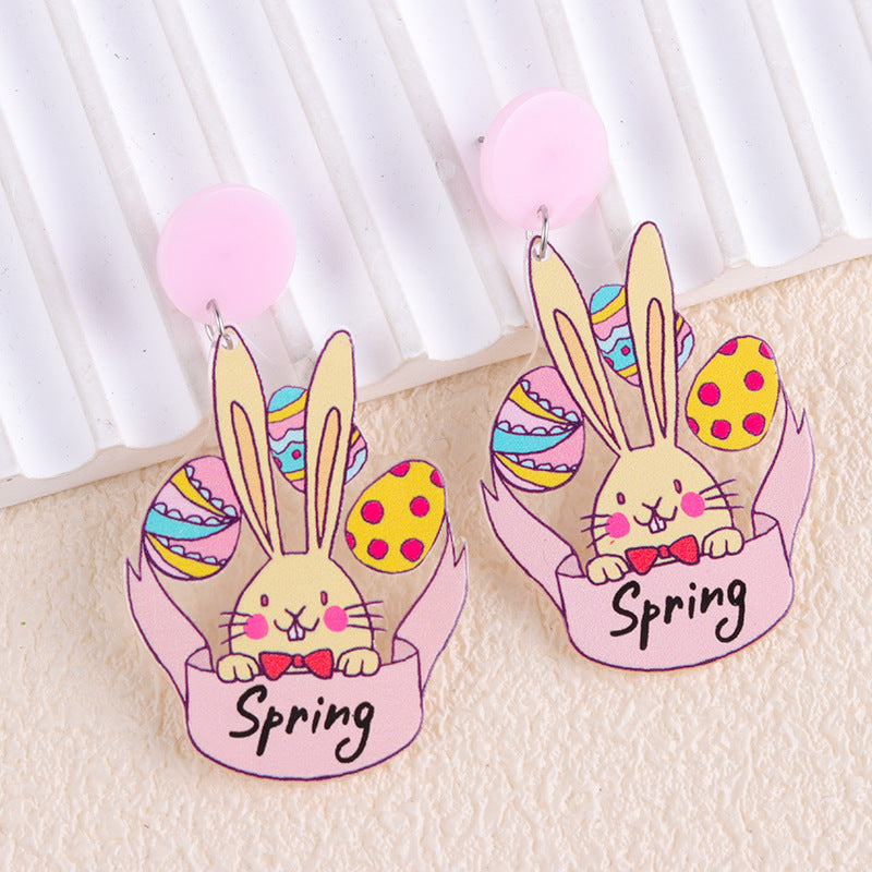 Wholesale 2PCS Acrylic Easter Carrot Chick Earrings