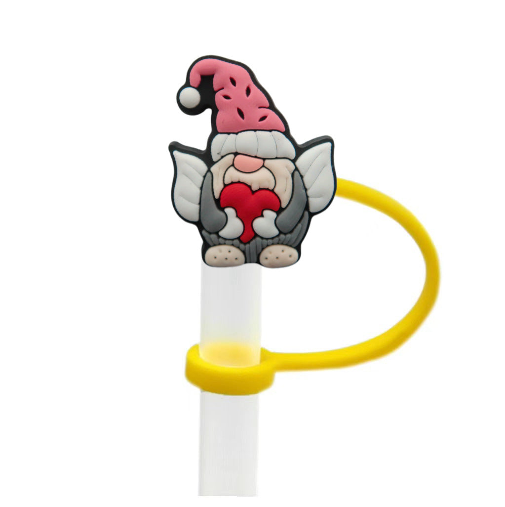 Wholesale 10pcs Christmas Series Cute Cartoon Party  Straw Cover Straw Tube Cap