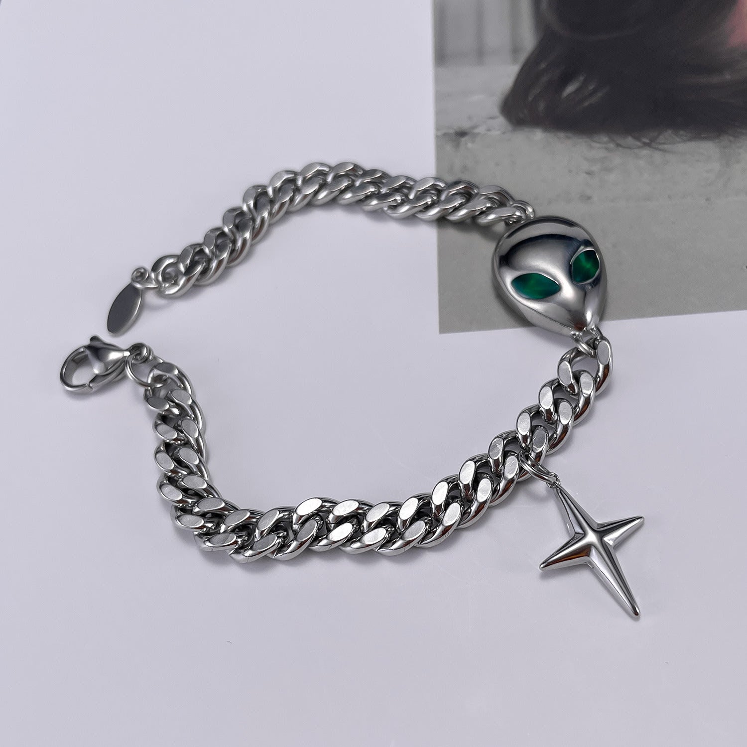 Wholesale Stainless Steel Bracelets Cuban Chain Cross Bracelet ACC-BT-GJ011