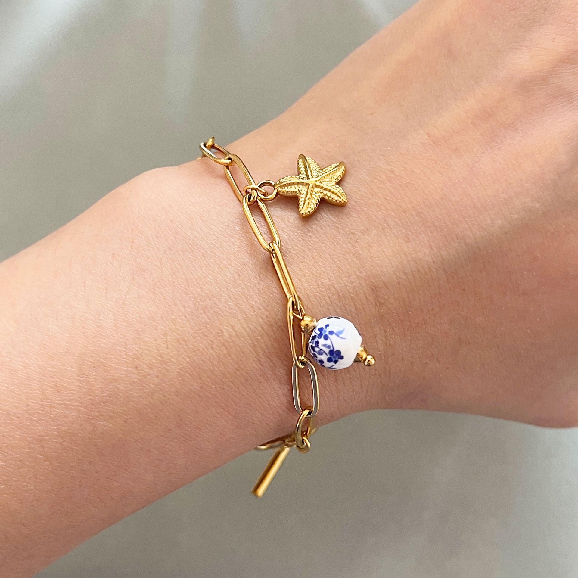 Wholesale Original Summer Beach Starfish Stainless Steel Bracelet