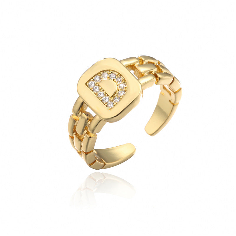 Wholesale 26 Letters Open Adjustable Ring ACC-RS-AoGu007