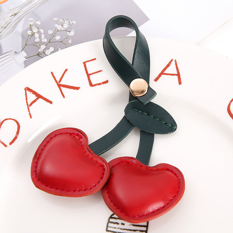 Wholesale  Leather Cherry Keychain