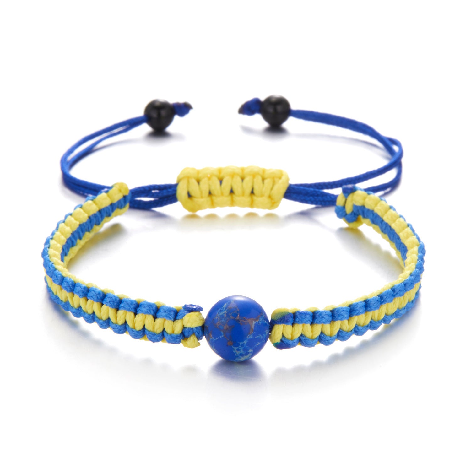 Wholesale Yellow Blue Alloy Bracelet Hand Woven Adjustable Bracelet