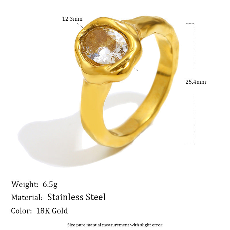 Wholesale Teardrop Marquise Ring,  Stainless Steel Gold Plated Fashion Accessory for Boutique Resale