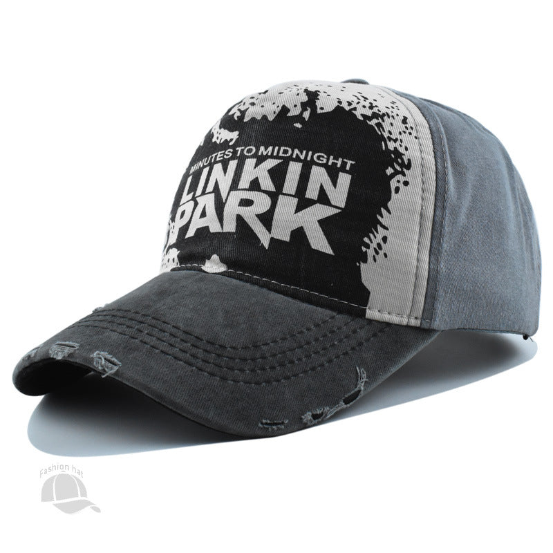 Wholesale Washed Cotton Distressed Hole Letter Printing Baseball Cap ACC-HT-XuP017