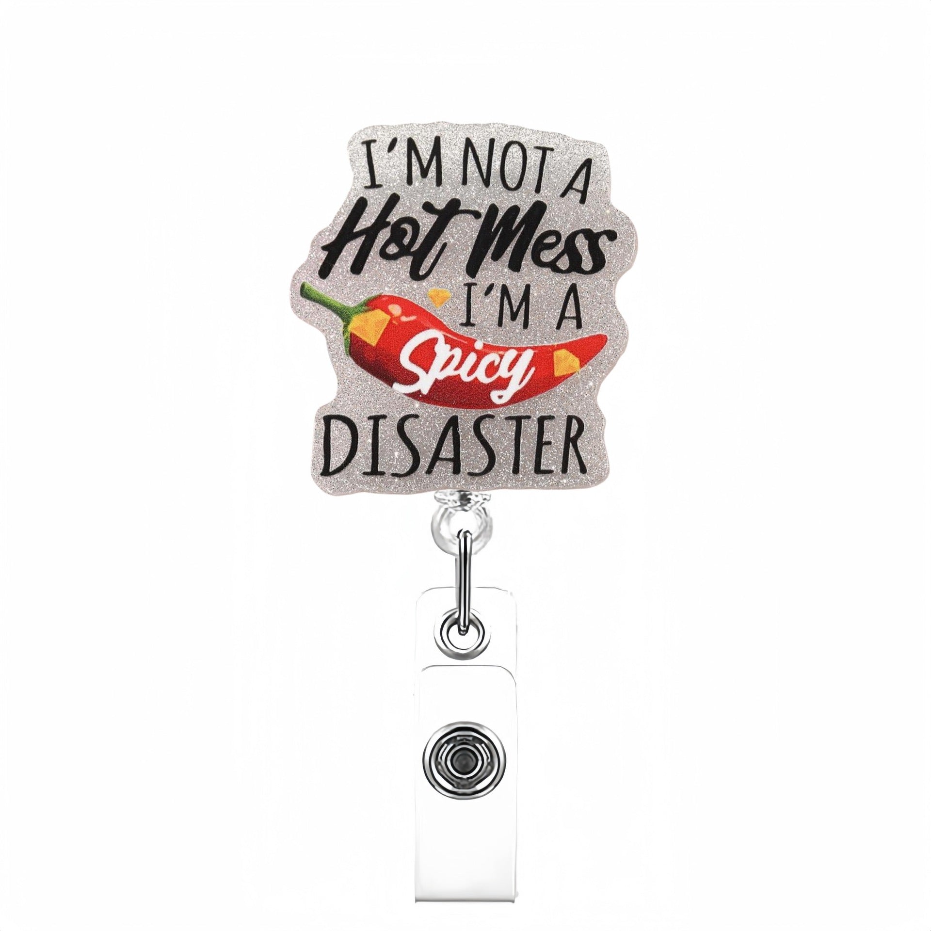 Wholesale Creative pattern acrylic Retractable Rotating Badge Keychain