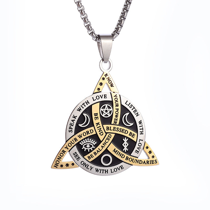 Wholesale stainless steel Celtic retro Viking Triangle necklace