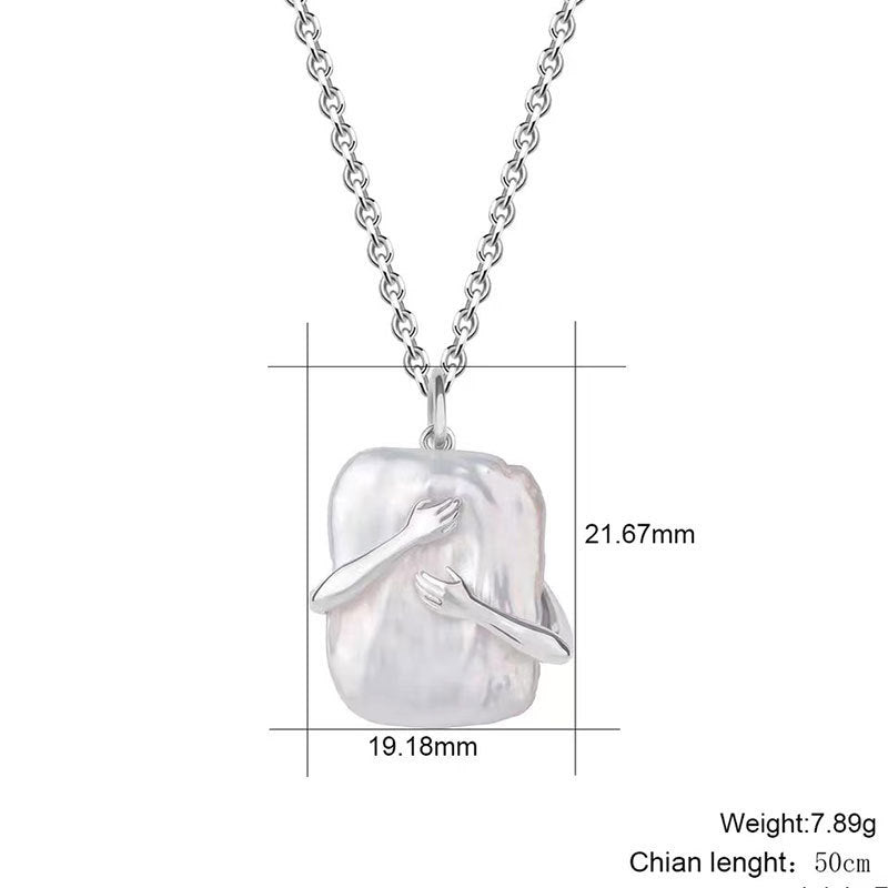 Wholesale  Double Hand Clasp Couple Pendant Necklace