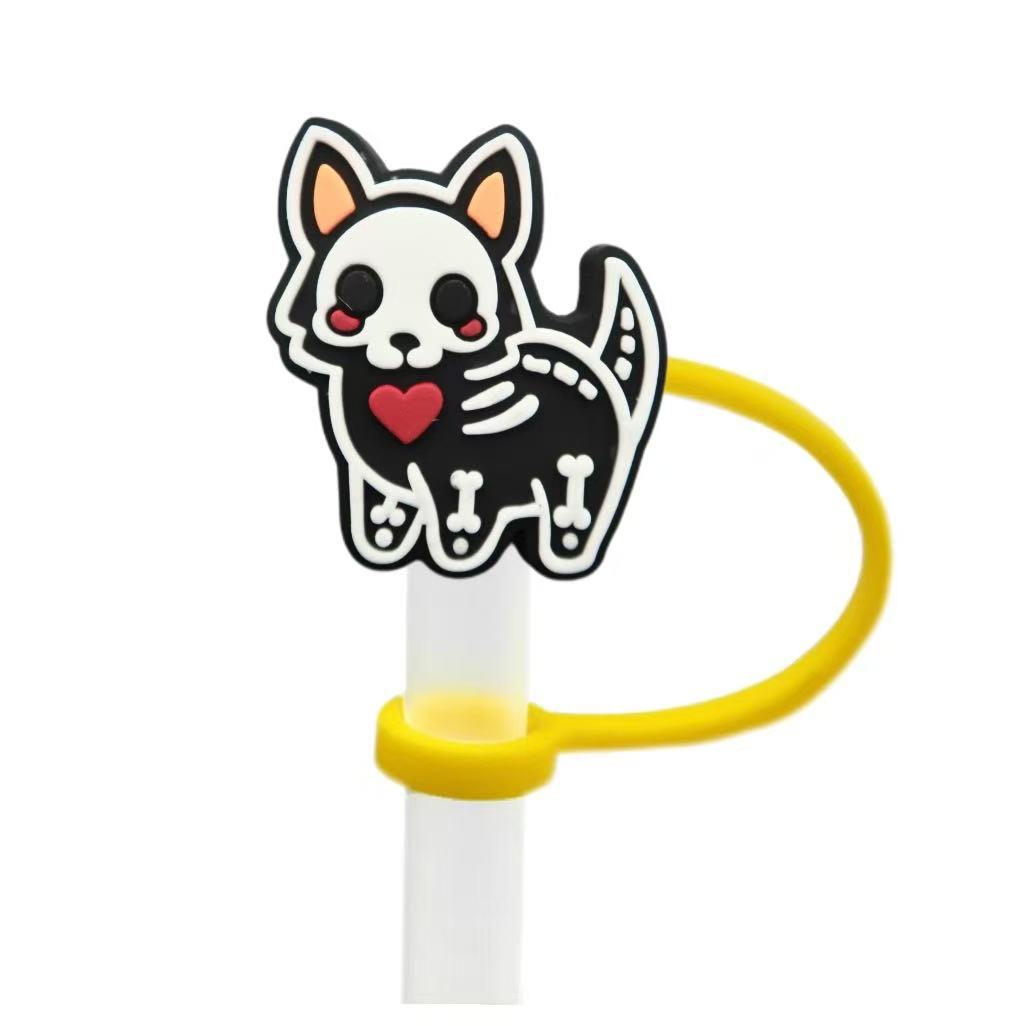 Wholesale 10pcs  themed animal skull shapes Straw Cover Straw Tube Cap