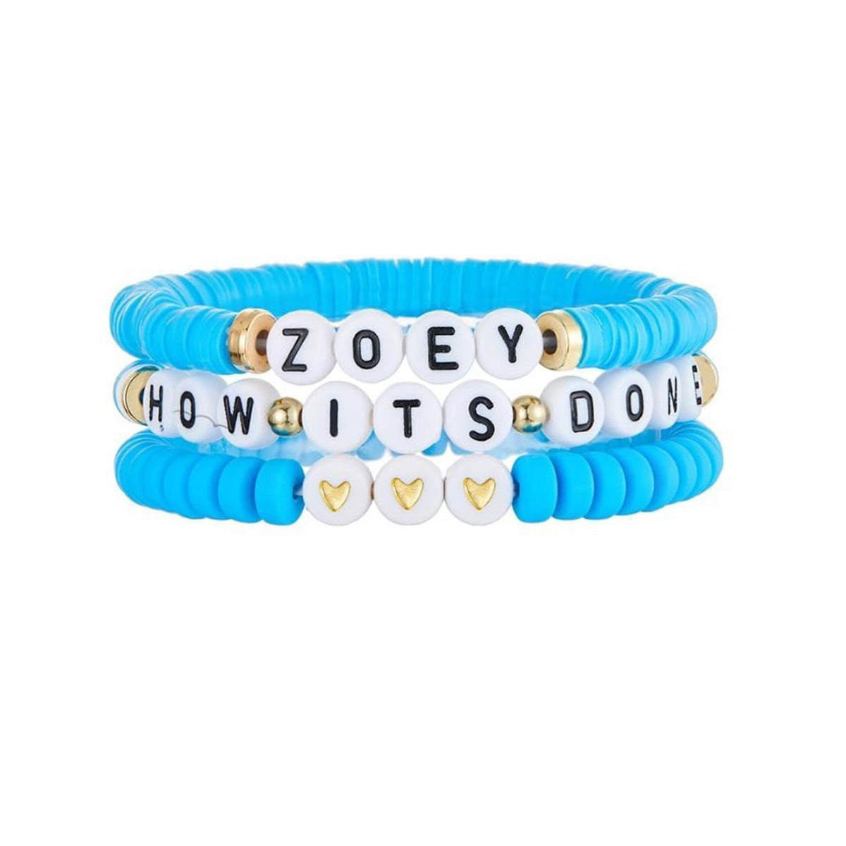 Wholesale polymer clay letter bracelet set ACCVIP