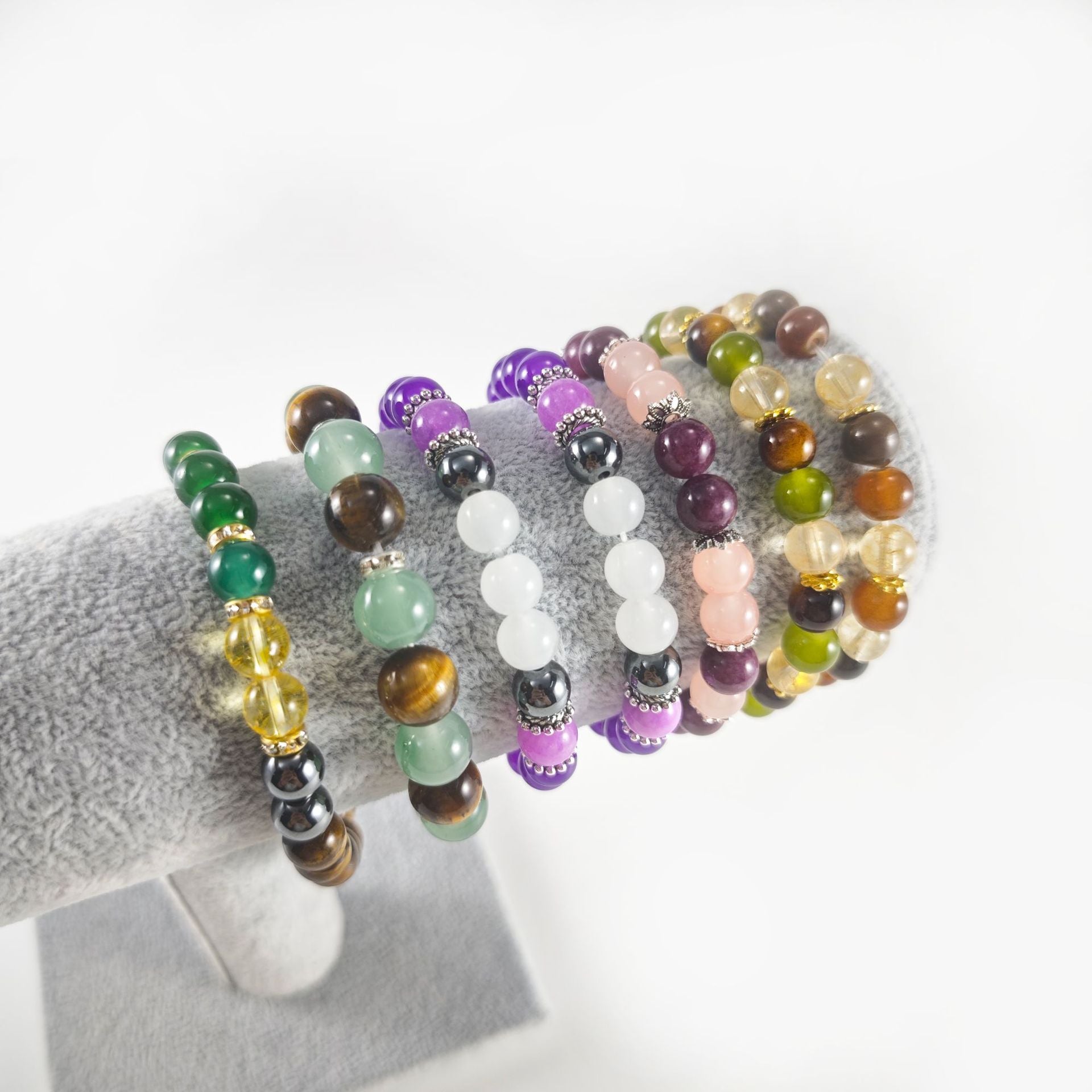 Wholesale Natural Stone Crystal Beaded Bracelet Geometric Design Unisex Fashion Jewelry Accessory