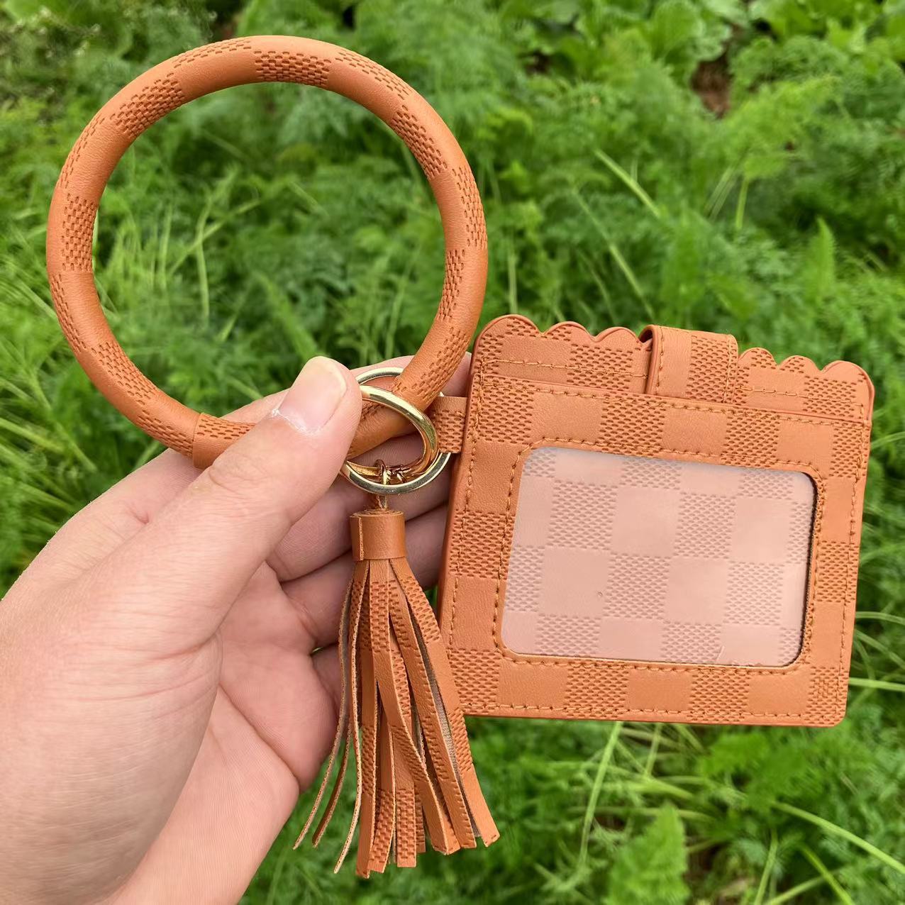 Wholesale Leopard Print PU Leather Tassel Keychain Wallet - Chic Fashion Accessory for Gift