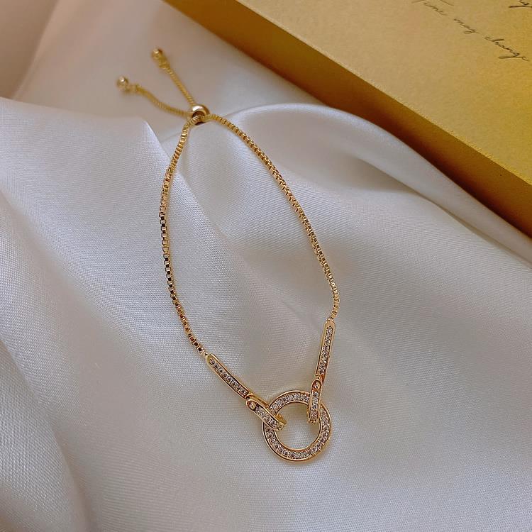 Wholesale Full Diamond  Adjustable Snake Bone Bracelet