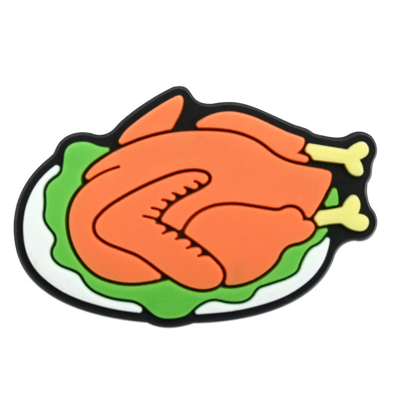 Wholesale   Random 100pcs Thanksgiving series PVC Soft Rubber Shoe Buckle Decoration