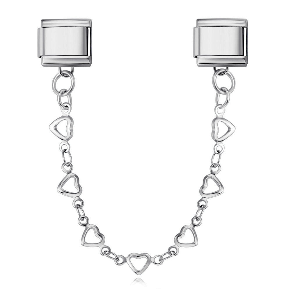Wholesale Italian Charm Bracelet 9mm DIY Splicing Heart Pendant Stainless Steel Composable Bracelet