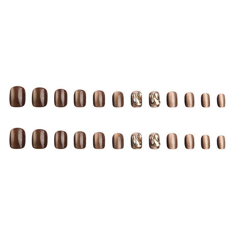 Wholesale 24 pieces/box Crystal Butterfly Camellia Aurora Manicure Press-on Nails kits ACC-NS-BaiYuan002