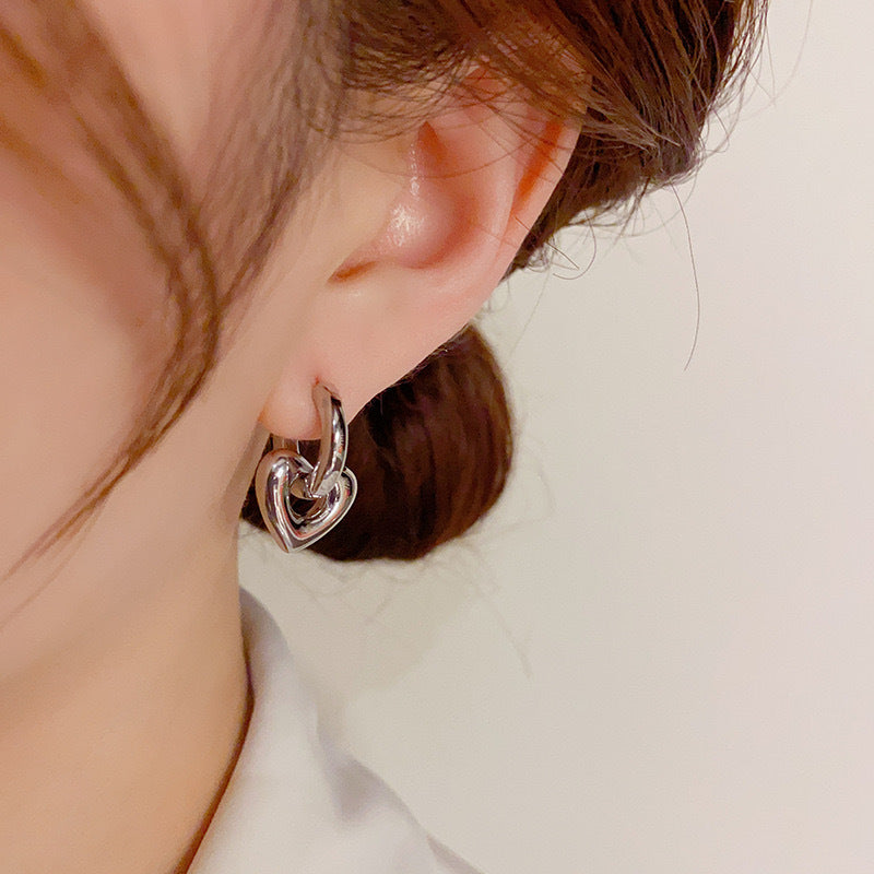 Wholesale Love Heart Earrings Stainless Steel Earrings ACC-ES-WenJian001