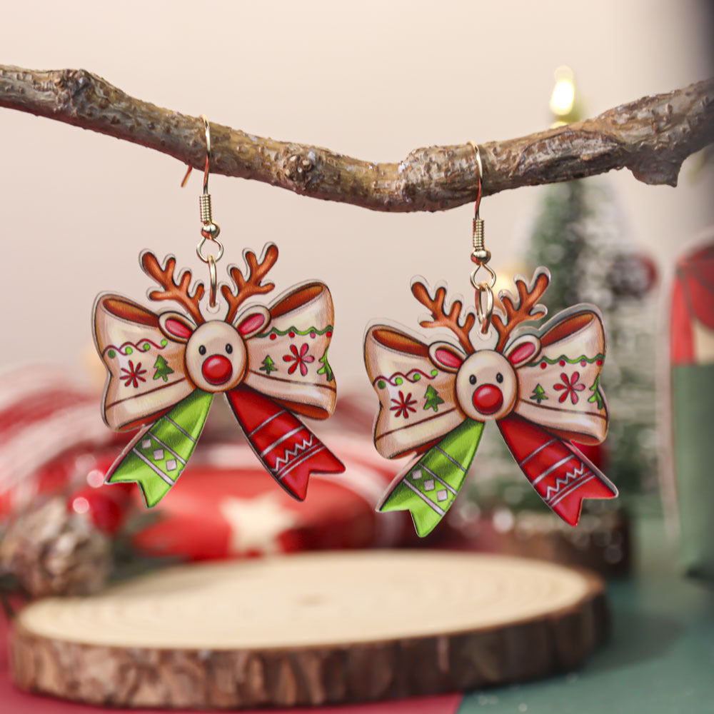 Wholesale Christmas bow acrylic earrings