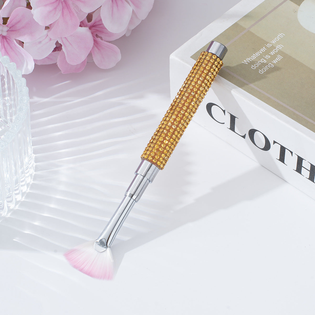 Wholesale model of diamond nail art pen with fan-shaped brush