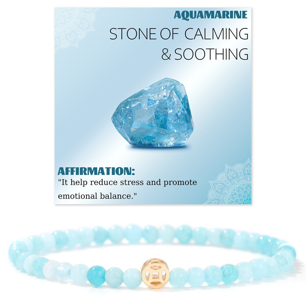 Wholesale Natural Crystal Bracelet 4mm Handmade Beaded Copper Bracelet