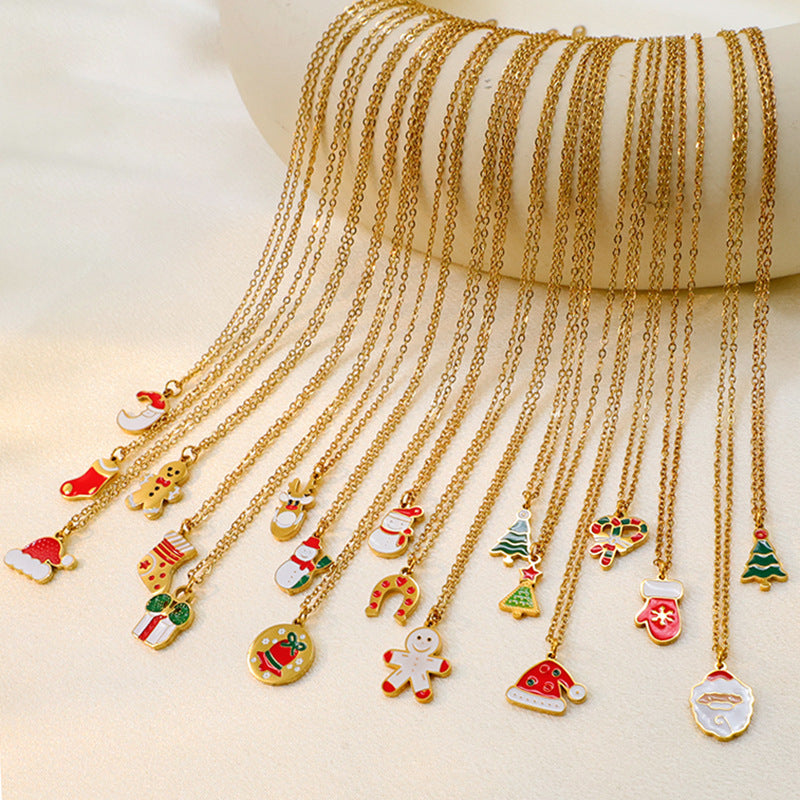 Wholesale Christmas  non-fading temperament stainless steel  necklace