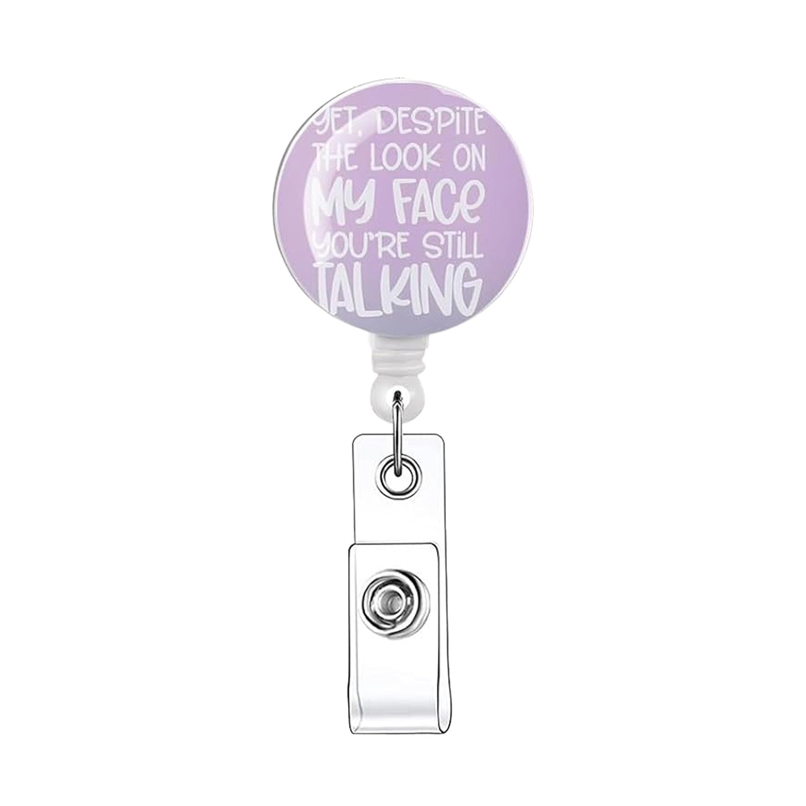Wholesale Acrylic Retractable Badge Holder with English Quote for Everyday Office Use