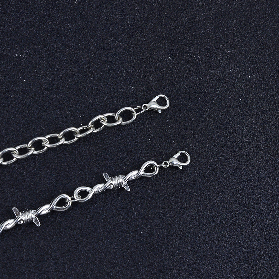 Wholesale Double Layer Gothic Heart Bracelet Antique Silver Unisex Hip Hop Fashion Accessory For Gift Boutique Resale