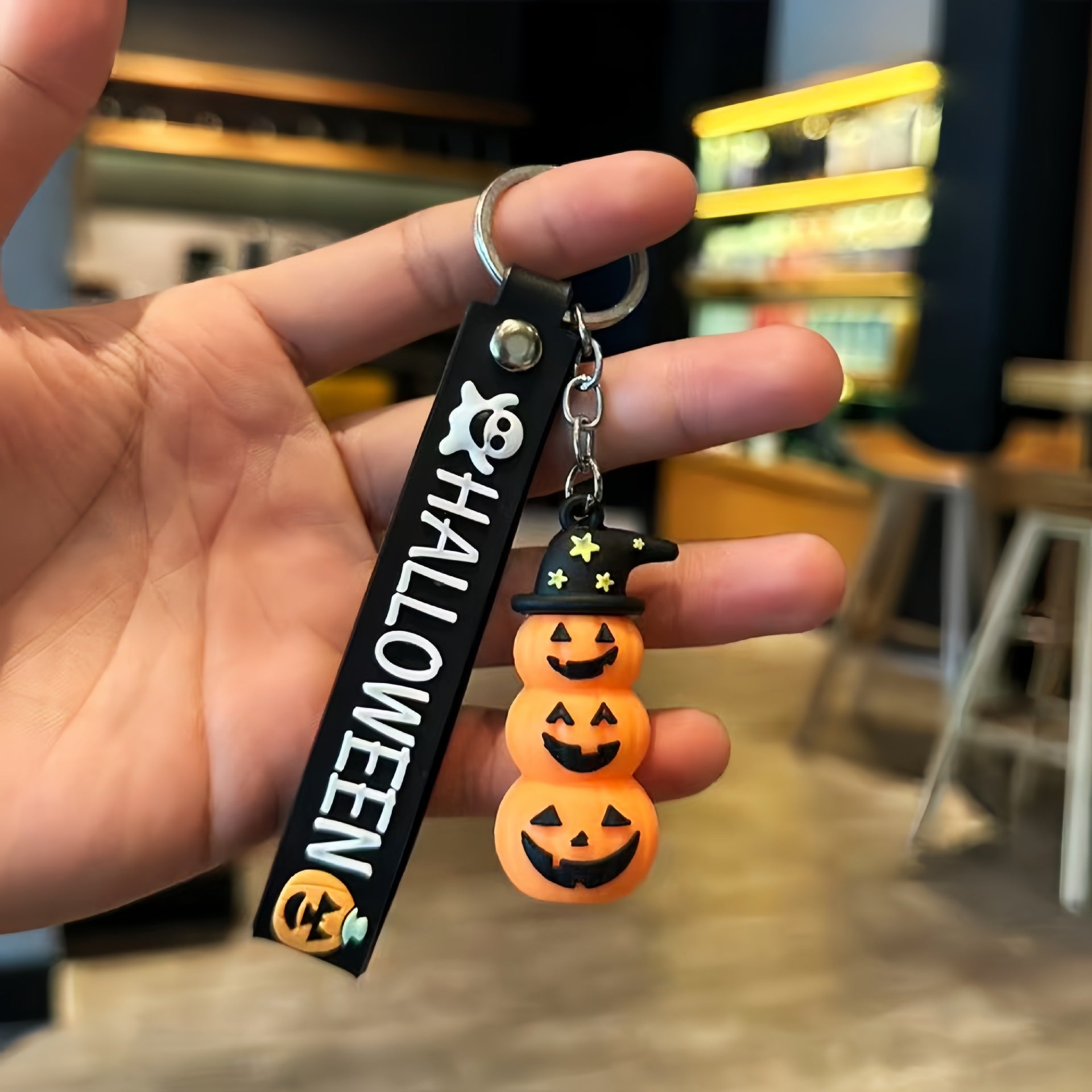 Wholesale  Pumpkin Keychain - Cartoon PVC Little Black House Pendant,  Bag Charm or Gift