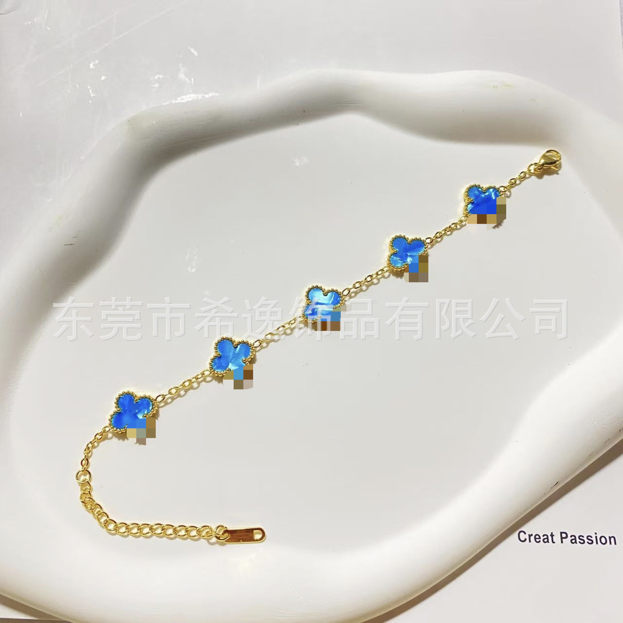 Wholesale Four-Leaf Clover Clover Charm Bracelet 13mm Titanium Steel Electroplated Fashion Jewelry for Women