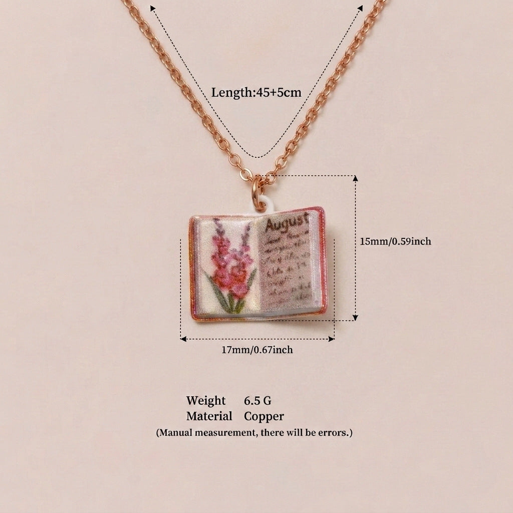 Wholesale Retro Book Pendant Necklace Stylish Copper Design With Everyday Appeal Casual Fashion Accessory Gift