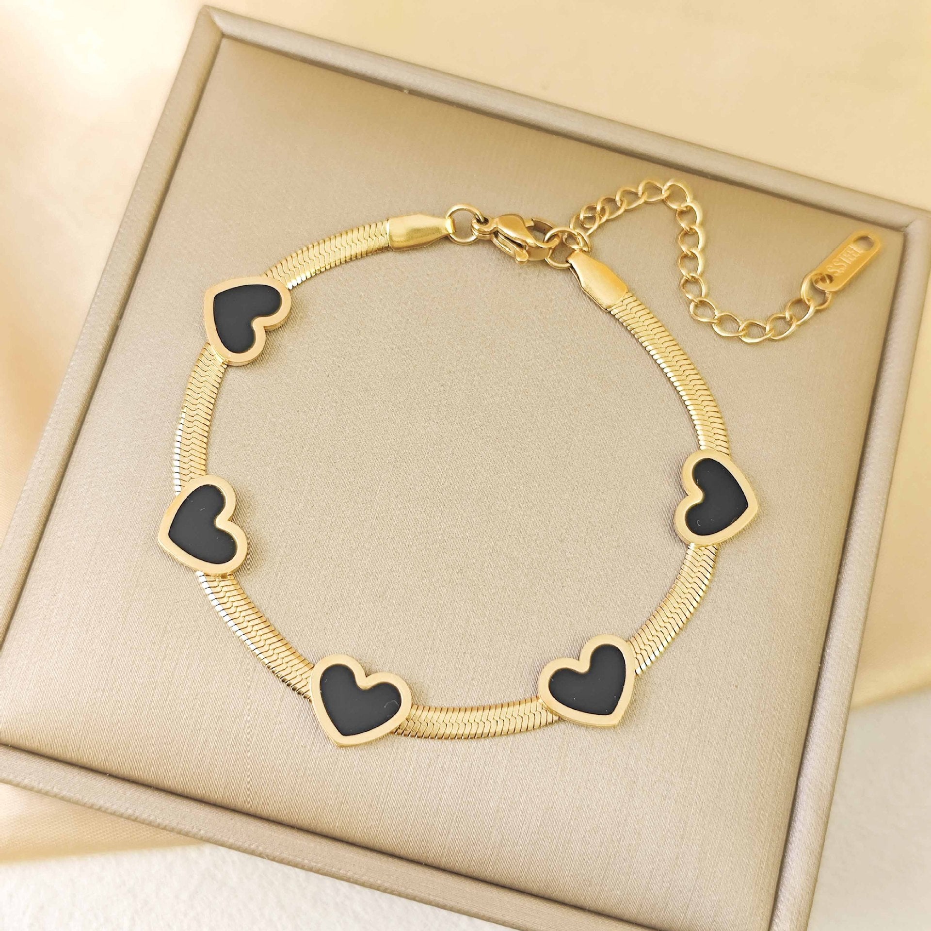 Wholesale Shell Peach Heart Titanium Steel Bracelet for Couples Jewelry Gift Boutique Resale