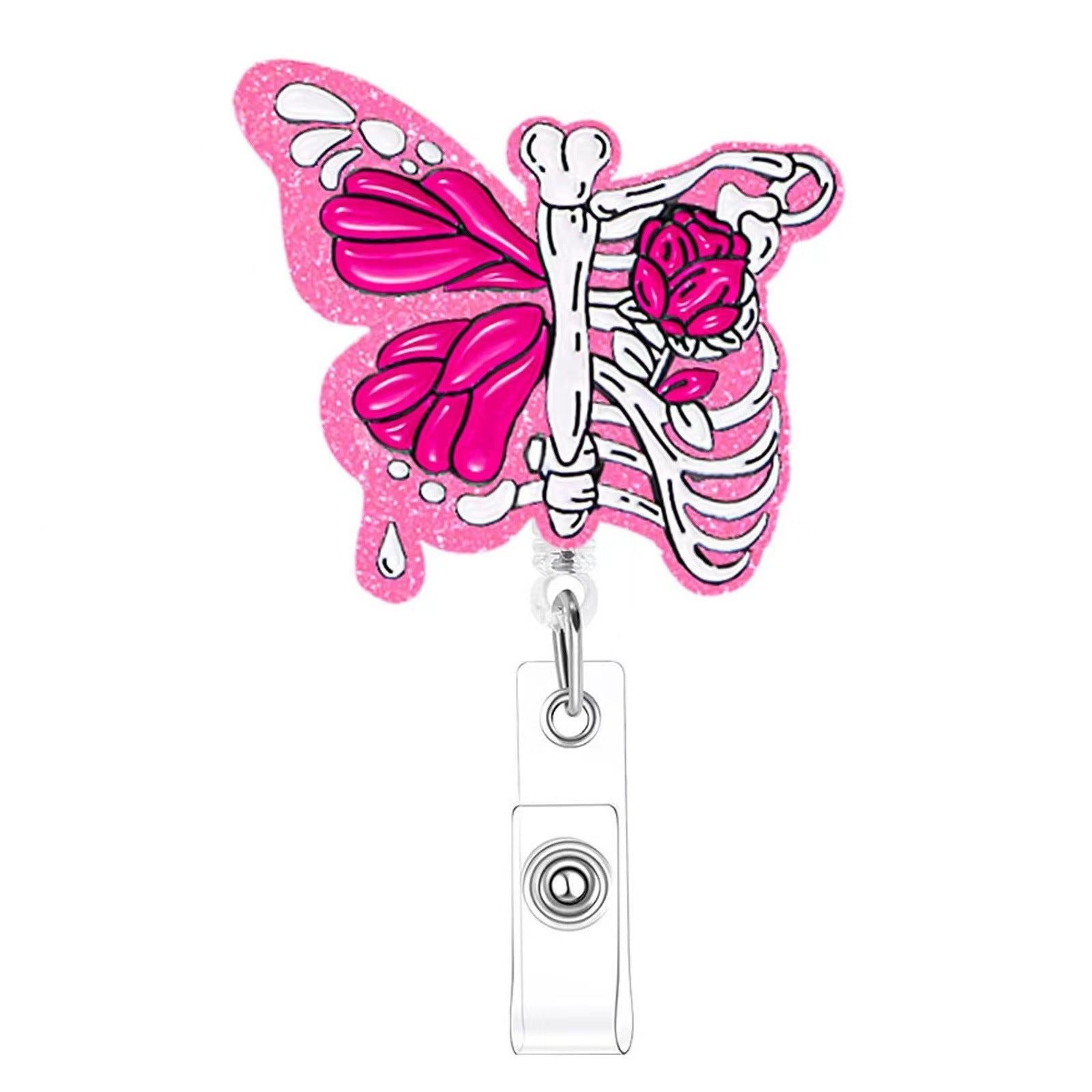 Wholesale Acrylic Organ Brain Heart Doctor Nurse Day Telescopic Rotating Badge Keychain ACC-KC-LingYu007