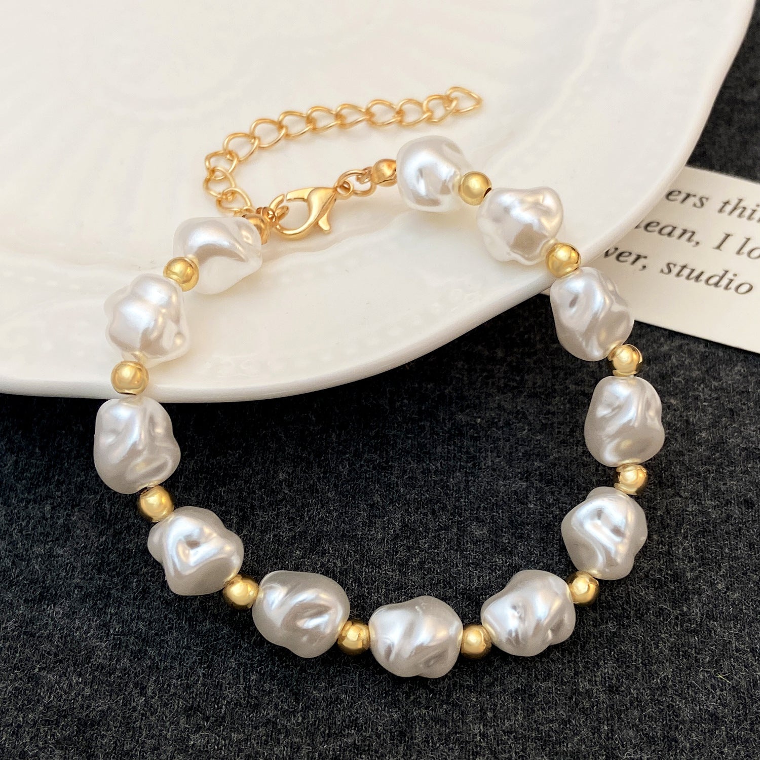 Wholesale Gold Tone Imitation Pearl Starfish Shell Bracelet For Women Ocean Beach Fashion Jewelry Gift