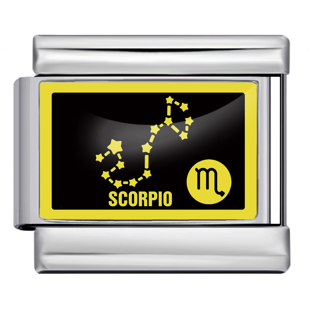 Wholesale Italian Charm Bracelet 9mm DIY Splicing 12 Constellation Series Stainless Steel Composable Bracelet