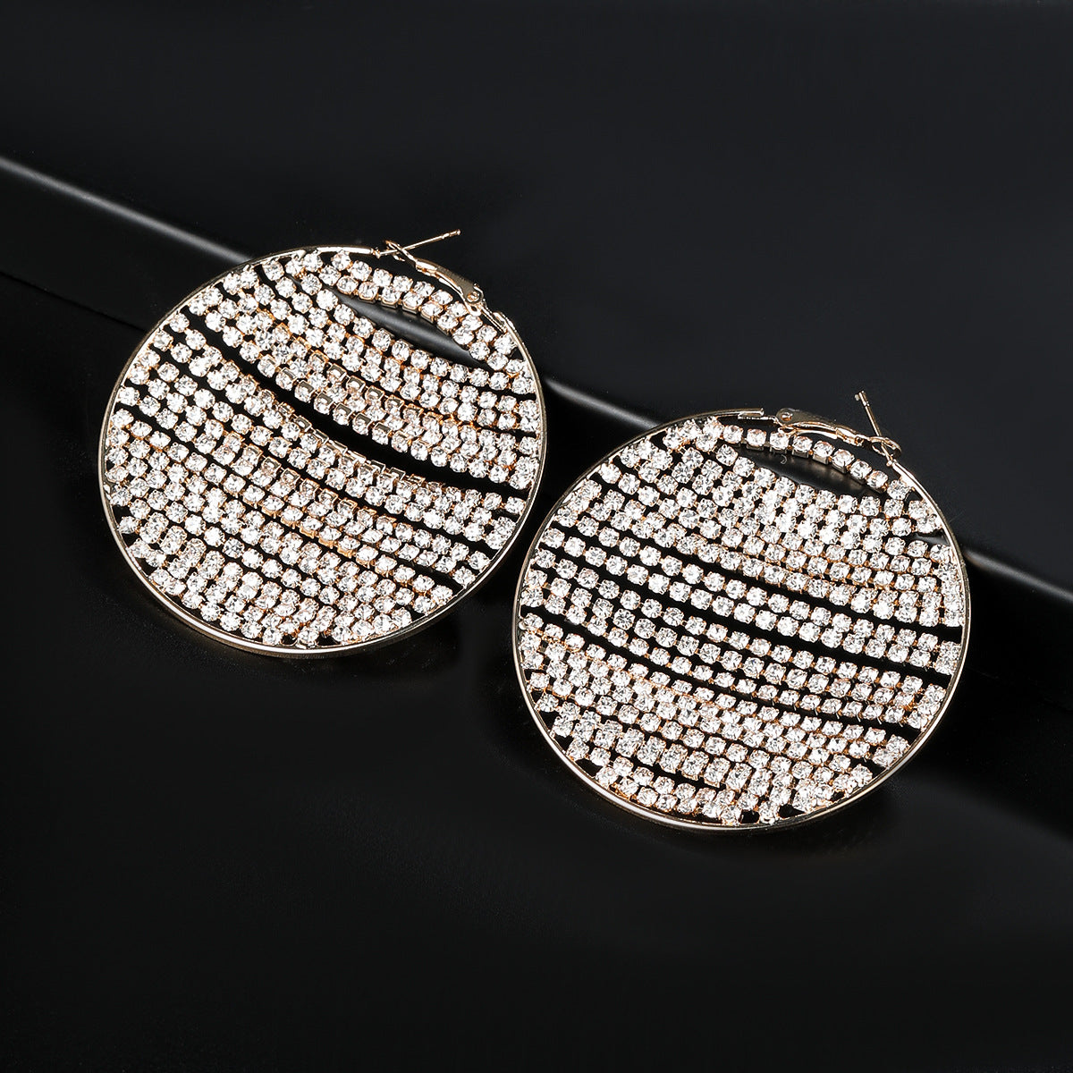Wholesale Round Mesh Bridal Earrings Ear Studs ACC-ES-JL031