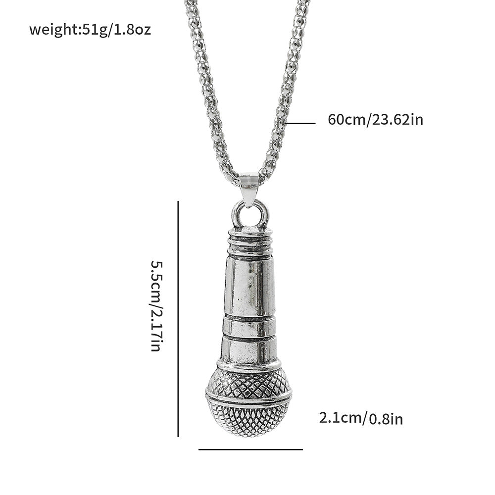 Wholesale Alloy Microphone  Pendant European Hip Hop Necklace
