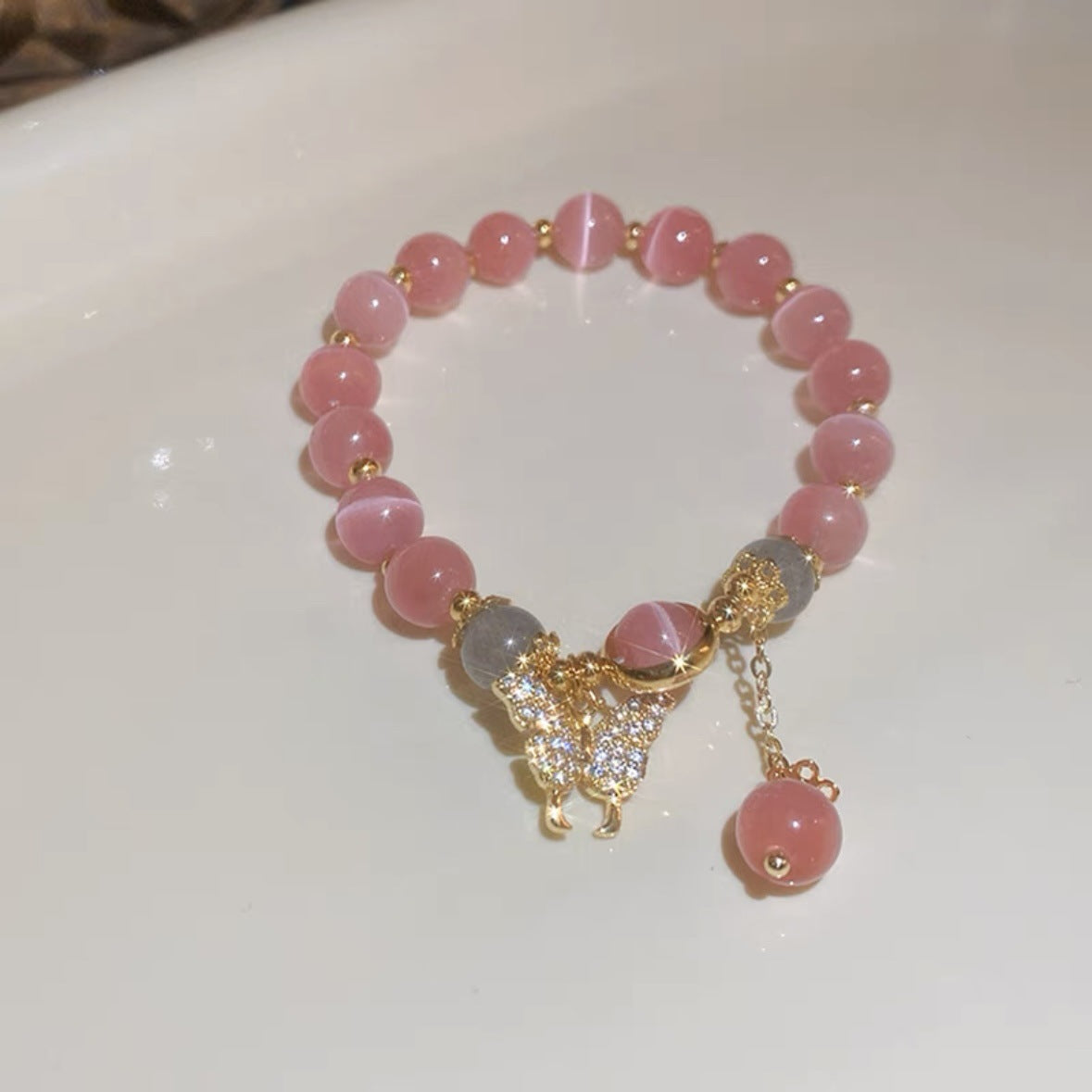 Wholesale Diamond Butterfly Moonlight Cat's Eye Bracelet ACC-BT-KJ003