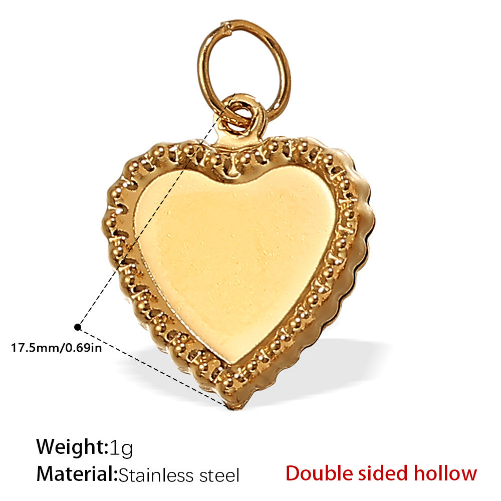 Wholesale  Variety of Peach Heart Stainless Steel Pendant Accessories Collection Lava Diamond Heart DIY Necklace Jewelry