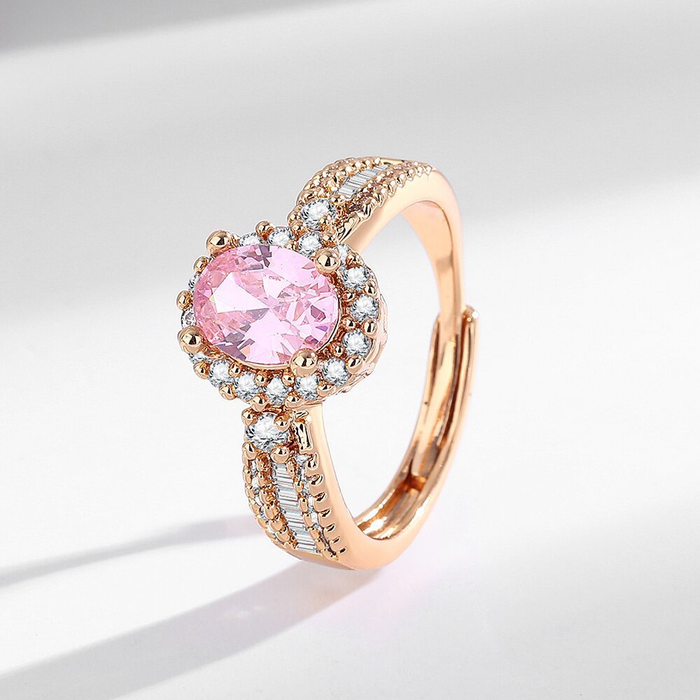 Wholesale light luxury inlaid colored diamond rings