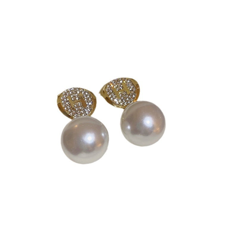 Wholesale Vintage Pearl Geometric Earrings Exaggerated ACC-ES-Huih003