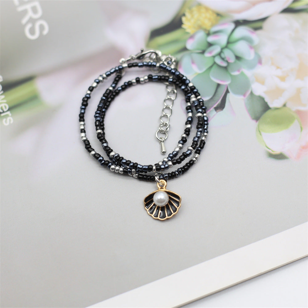 Wholesale Colorful Beaded Necklace Bohemian Shell Pearl Clavicle Necklace