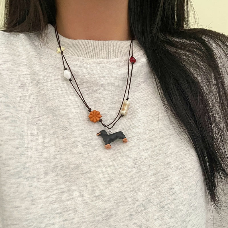 Wholesale Cute puppy light luxury sweater chain