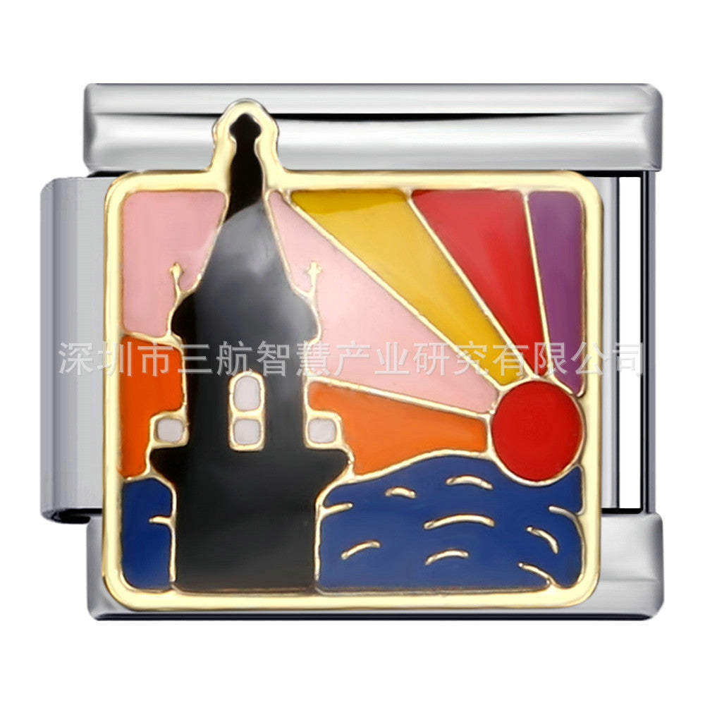 Wholesale 5pcs Italian Charm Bracelet 9mm DIY Splicing Bowling Ball Stainless Steel Composable Bracelet