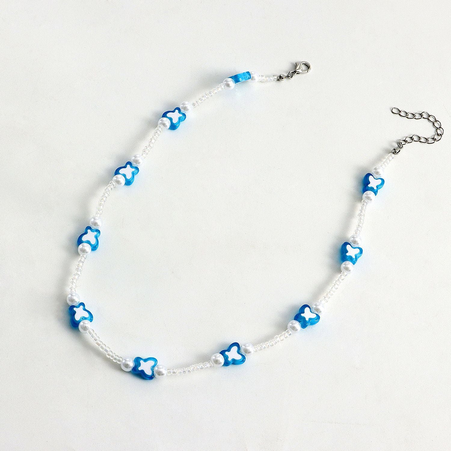 Wholesale Mini Color Butterfly Clear-cut Rice Bead  Necklaces